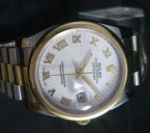 Rolex 2-Tone Datejust Men's Replica watch - White Roman Hour Markers - 36mm